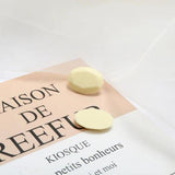 Cream Yellow Oval Resin Patch for DIY Earrings Stud