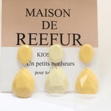 Cream Yellow Oval Resin Patch for DIY Earrings Stud