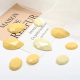 Cream Yellow Oval Resin Patch for DIY Earrings Stud