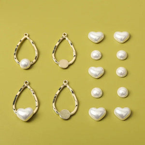 Water Drop Alloy Pendant Pearl Love Round Patch DIY Accessories