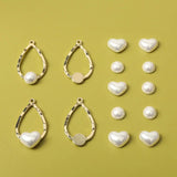 Water Drop Alloy Pendant Pearl Love Round Patch DIY Accessories