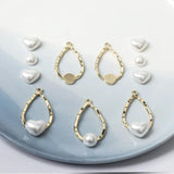 Water Drop Alloy Pendant Pearl Love Round Patch DIY Accessories