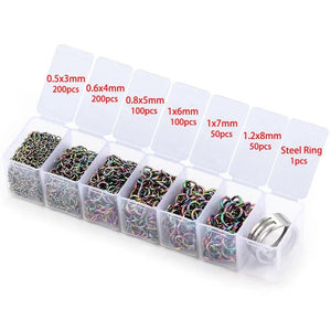 Rainbow Colour Jump Ring Split Rings Box Sets for Jewelry Making