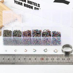 Rainbow Colour Jump Ring Split Rings Box Sets for Jewelry Making
