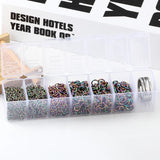 Rainbow Colour Jump Ring Split Rings Box Sets for Jewelry Making