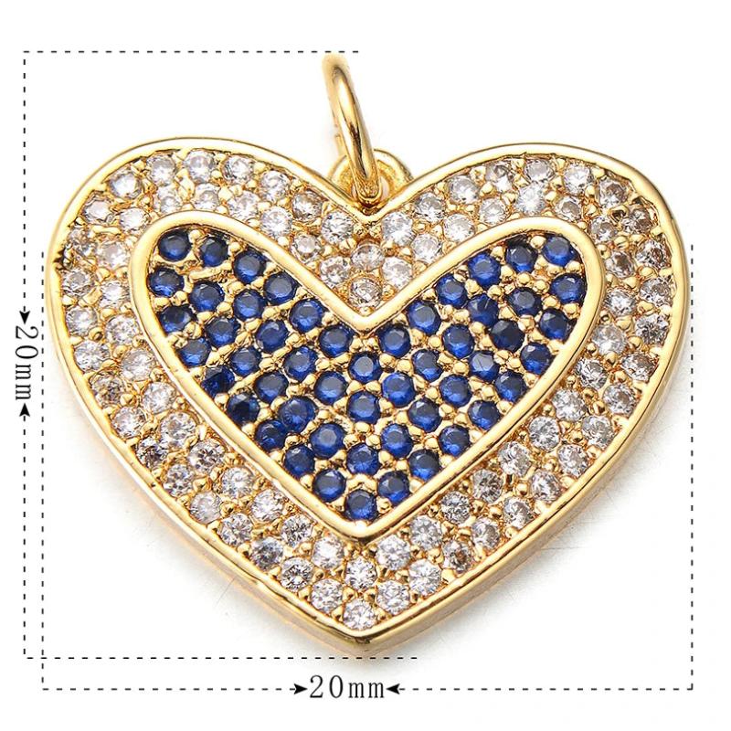 CZ Zircon Stones Love Infinity Heart Charms for Women Necklace DIY Pendant