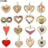 CZ Zircon Stones Love Infinity Heart Charms for Women Necklace DIY Pendant