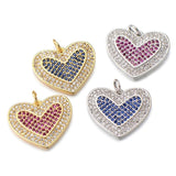 CZ Zircon Stones Love Infinity Heart Charms for Women Necklace DIY Pendant