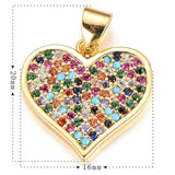 CZ Zircon Stones Love Infinity Heart Charms for Women Necklace DIY Pendant