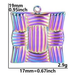 5pcs DIY Rainbow 12 Constellations Sun Moon Star Stainless Steel Charms