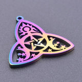 5pcs DIY Rainbow 12 Constellations Sun Moon Star Stainless Steel Charms