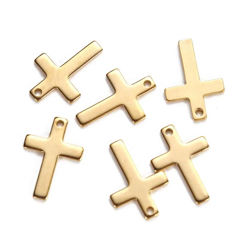 20Pcs Stainless Steel Cross Charms for Religious Jewelry Making
