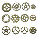 10pcs Antique Bronze Steampunk Gear Charm Pendants Jewelry Accessory