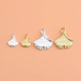 S925 Sterling Silver Gold-Plated Gingko Leaf Pendant
