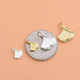 S925 Sterling Silver Gold-Plated Gingko Leaf Pendant