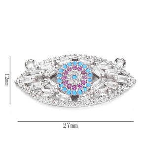 Heart Zircon Evil Eye Pendant Rhinestone Charms for Jewelry Making