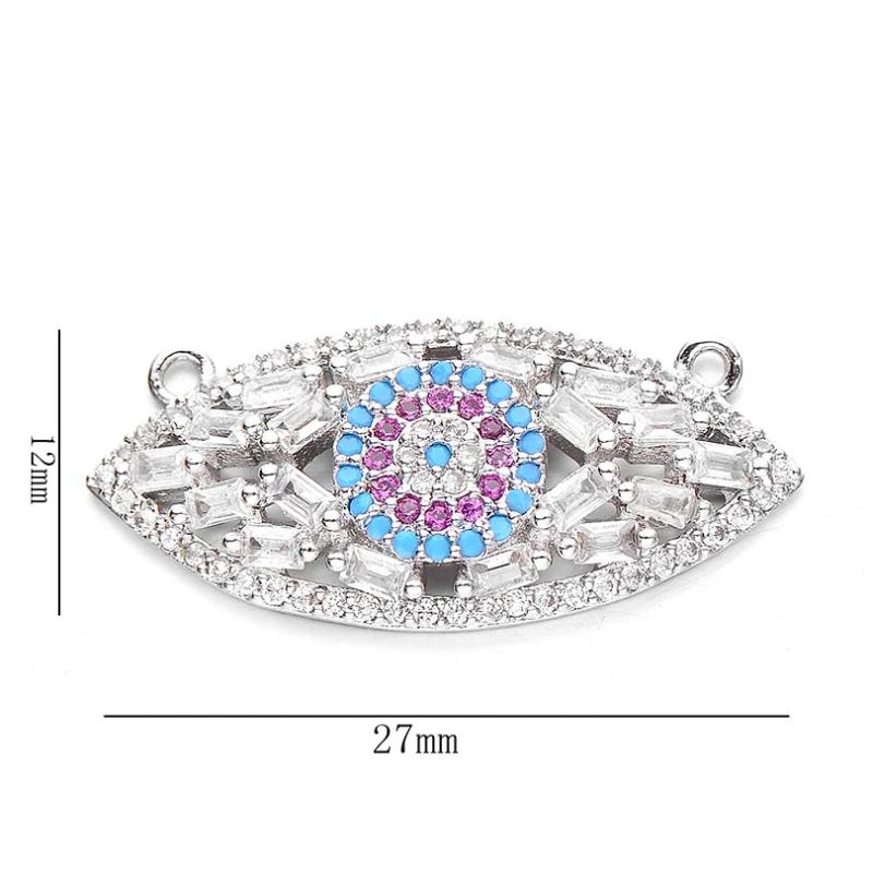 Heart Zircon Evil Eye Pendant Rhinestone Charms for Jewelry Making