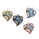 Heart Zircon Evil Eye Pendant Rhinestone Charms for Jewelry Making