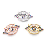 Heart Zircon Evil Eye Pendant Rhinestone Charms for Jewelry Making