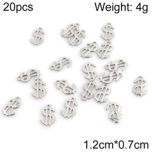 20pcs 12X7mm Stainless Steel $ Dollar Sign Pendant Charms For DIY Jewelry ZU2