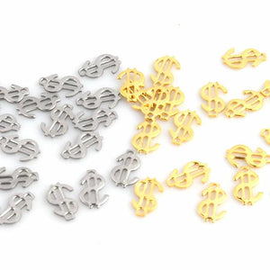 20pcs 12X7mm Stainless Steel $ Dollar Sign Pendant Charms For DIY Jewelry ZU2