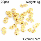 20pcs 12X7mm Stainless Steel $ Dollar Sign Pendant Charms For DIY Jewelry ZU2