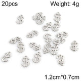 20pcs 12X7mm Stainless Steel $ Dollar Sign Pendant Charms For DIY Jewelry ZU2