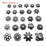 Tibetan Silver Mixed Batch 25 Style Bead Cap for DIY Jewelry