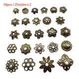 Tibetan Silver Mixed Batch 25 Style Bead Cap for DIY Jewelry