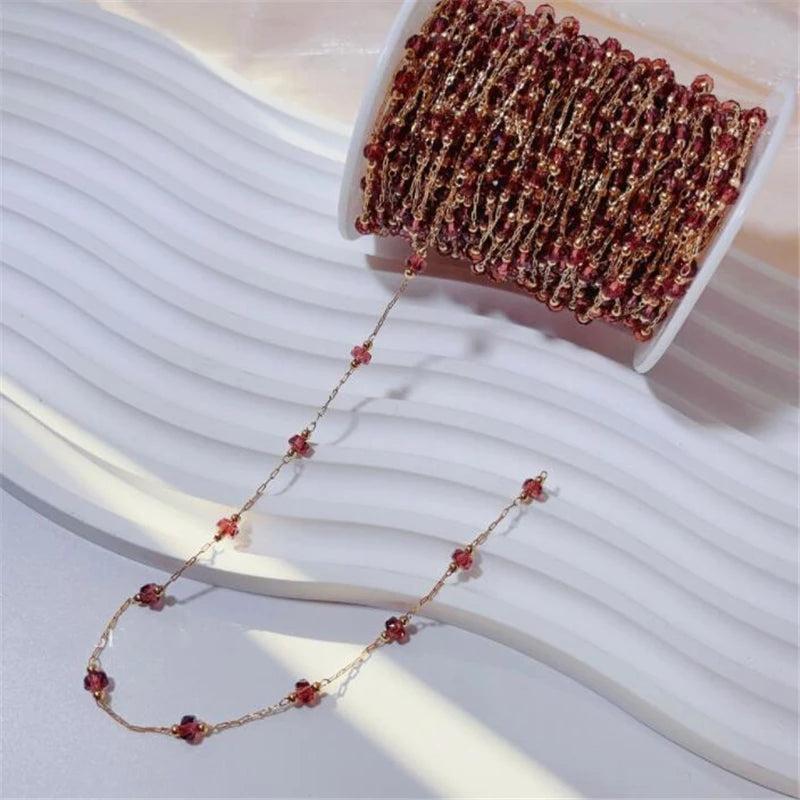 1 Meter Plated Tassel Crystal Chains Copper Chain DIY Jewelry Making