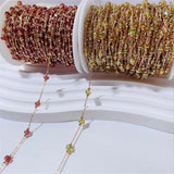 1 Meter Plated Tassel Crystal Chains Copper Chain DIY Jewelry Making