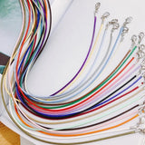 10pcs Multicolor Leather Rope Necklace with Lobster Clasp
