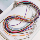 10pcs Multicolor Leather Rope Necklace with Lobster Clasp