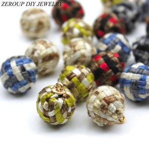 Wool Ball Eardrop Pendant Charms Earrings 12pcs