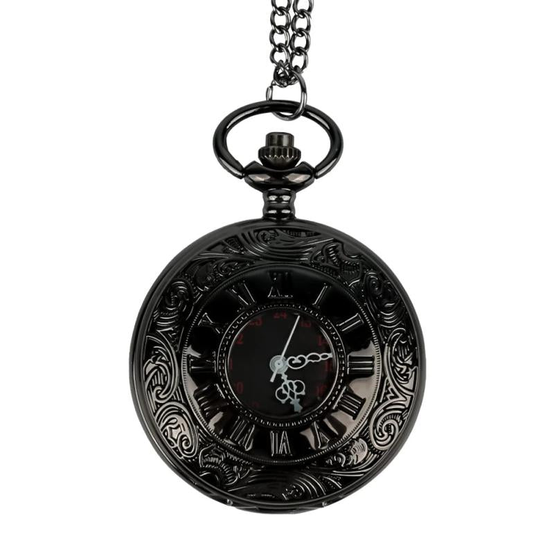 Vintage Roman Numerals Quartz Pocket Watch Steampunk Pendant Necklace