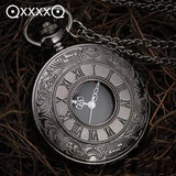 Vintage Roman Numerals Quartz Pocket Watch Steampunk Pendant Necklace