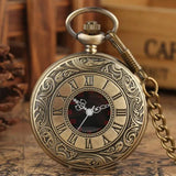 Vintage Roman Numerals Quartz Pocket Watch Steampunk Pendant Necklace