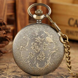 Vintage Roman Numerals Quartz Pocket Watch Steampunk Pendant Necklace