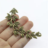 5pcs Big Leaves Pendant Charms Antique Bronze Leaf Charms Jewelry