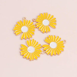 10pcs Enamel Flowers Charms DIY Jewelry Making Pendants Necklace Bracelet