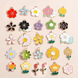 10pcs Enamel Flowers Charms DIY Jewelry Making Pendants Necklace Bracelet