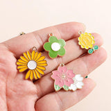 10pcs Enamel Flowers Charms DIY Jewelry Making Pendants Necklace Bracelet