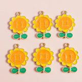10pcs Enamel Flowers Charms DIY Jewelry Making Pendants Necklace Bracelet