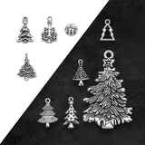 Silver Plated Christmas Tree Charms Pine Pendants DIY Jewelry Making