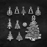 Silver Plated Christmas Tree Charms Pine Pendants DIY Jewelry Making