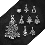 Silver Plated Christmas Tree Charms Pine Pendants DIY Jewelry Making
