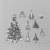Silver Plated Christmas Tree Charms Pine Pendants DIY Jewelry Making