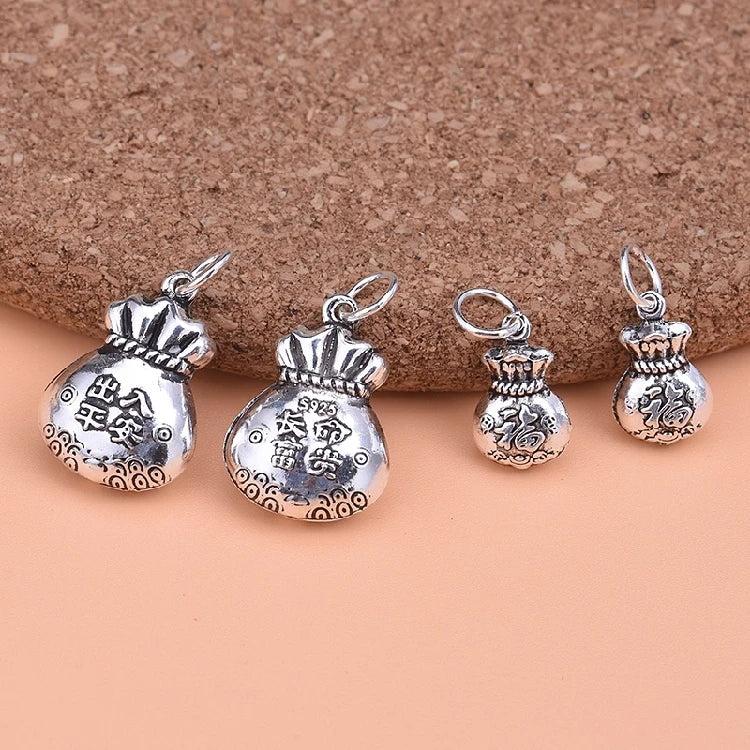 S925 Thai Silver Money Bag Pendant DIY Material