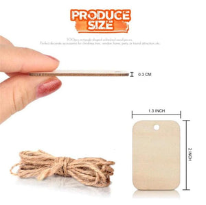 25pcs 52x34mm Unfinished Wood Rectangle Pieces Blank Wooden Hanging Tags