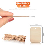 25pcs 52x34mm Unfinished Wood Rectangle Pieces Blank Wooden Hanging Tags
